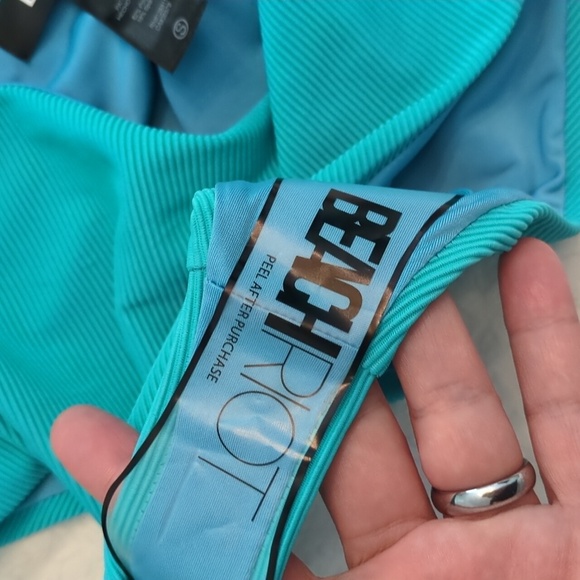 Free People X Beach Riot Ribbed Malibu Blue One-Shoulder One Piece Swimsuit Smal - Picture 5 of 7